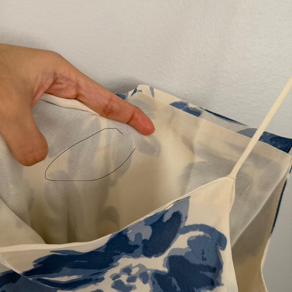 Reformation Large Chandelier Floral Midi Dress Celestia‎ Blue Floral Ivory - Picture 5 of 12